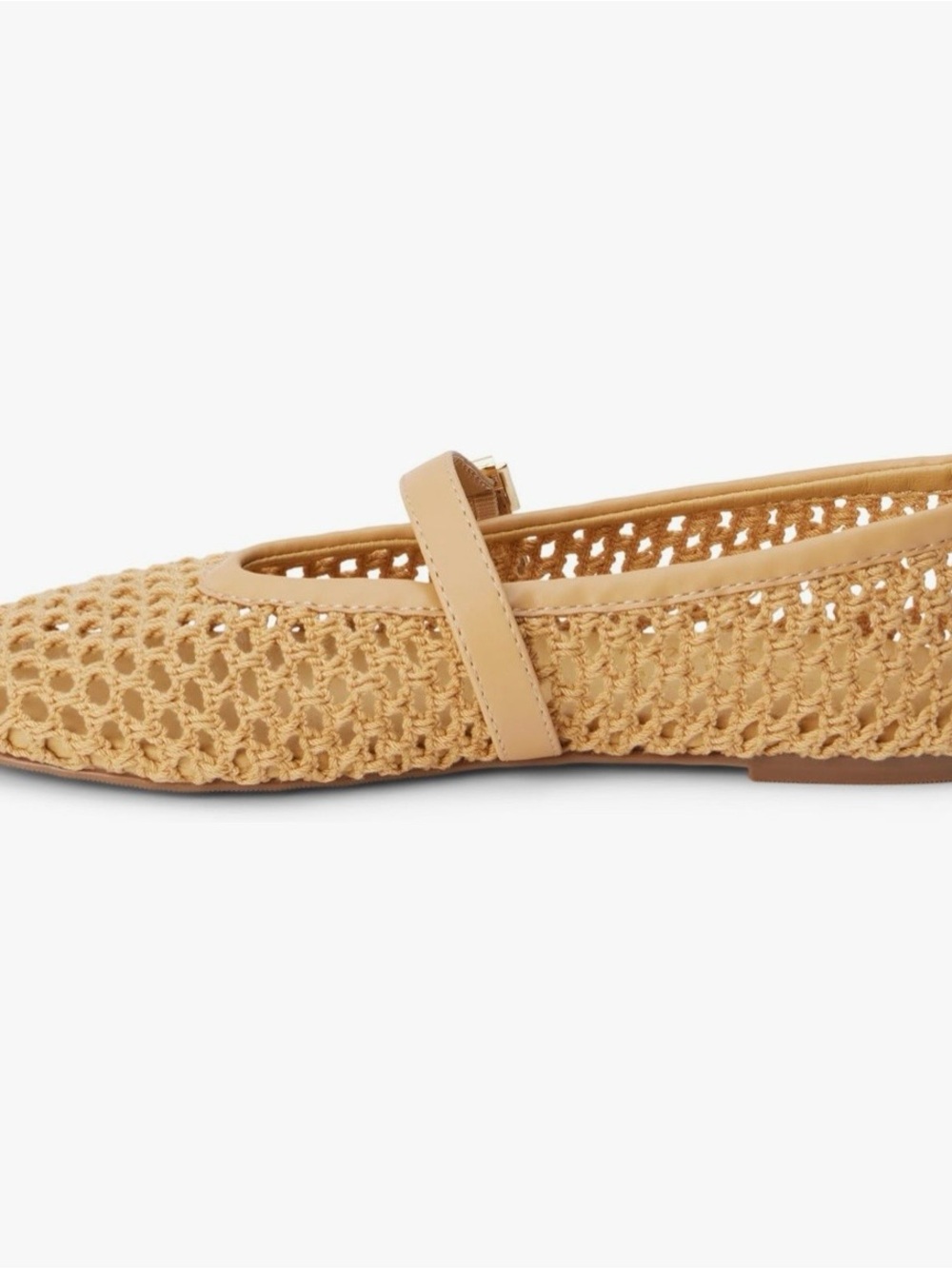 NWOT Coconuts by Matisse Women's Tan Crochet Mary Jane Flats - Picture 5 of 7